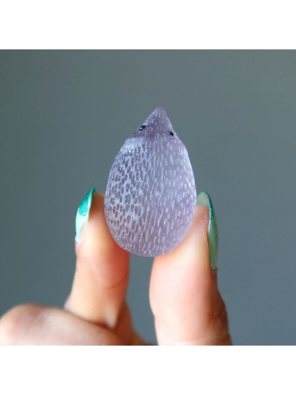 Fluorite Hedgehog My Best Friend Rainbow Animal Purple Figurine Carving Gemstone